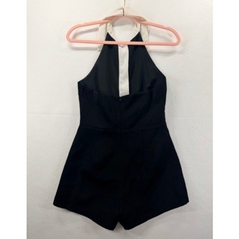 NEW All The Ways Jemma Romper Black White Gold Button Halter S NWOT - Picture 3 of 13